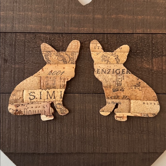French Bulldog Heart Wine Cork Wall Art - Picture 2 of 2